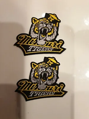 (2) MIZZOU MISSOURI TIGERS Embroidered Iron On Patches 3” X 2.5”  • $9.75