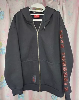 BTS World Tour Love Yourself Zip-Up Hoodie Size 1 (M) Black Official MD LYS • $116.20