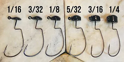 #1 EWG Weedless Ned Rig Jig Heads 1/16-1/4 Oz 7 Colors 2 Pk • $2.69