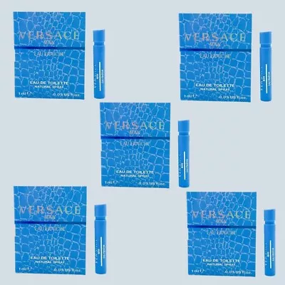 5 Pcs X Versace Eau Fraiche Eau De Toilette EDT Sample Spray 0.03 Oz / 1 Ml Each • $12.99