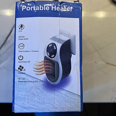 Portable Electric Space Heater Mini Fan Plug In Wall Sockets Heater Fan Room USA • $10