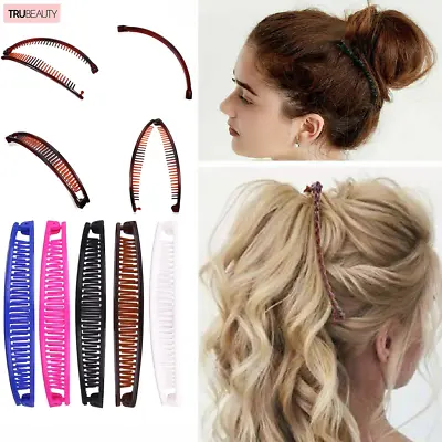 Banana Hair Fish Clip Clamp Slide Comb Classic Ponytail Accessories - 5 Colours • £2.89
