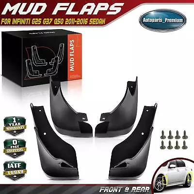 4x Splash Guards Mud Flaps Front & Rear For Infiniti G35 G37 Q50 G Series 11-15 • $28.29