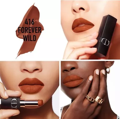 Dior Rouge Forever Lipstick 416 Forever Wild Deep Brick Red • $35