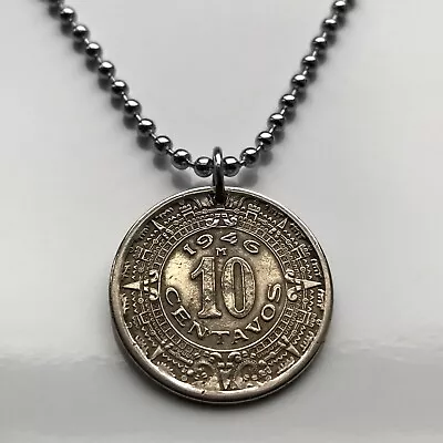 1946 Mexico 10 ¢ Coin Pendant Aztec Sun Stone Calendar Piedra Sol Zócalo 001108a • $17.99