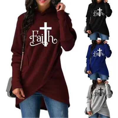 New 2018 Fashion Faith Print Sweatshirt Female Sweatshirts Hoodies Kawaii Women • $22.28