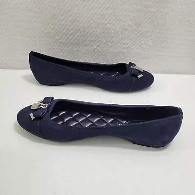 Michael Michael Kors Navy Blue Suede Ballet Flats Shoes Size 11M 3124-2640 • $36