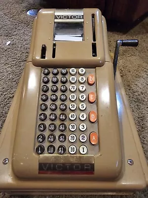 VINTAGE 1950s Victor Cash Register Mid-Century Model X-6 Or X-61 Parts Or Repair • $79.99