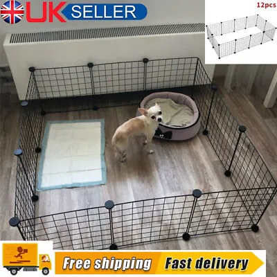 £20.95 • Buy 12 Panel Wire Fence Dog Puppy Pet Play Pen Enclosure Animal Guinea Pig Run Cage