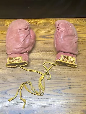 Vintage Set Of 2 Wilson Golden Gloves Boxing AAU 8oz • $55