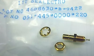 2 ITT Cannon Sealectro PTFE/Gold/50-Ohm SMB Connector Part # 051-445-0000-220 • $14.22