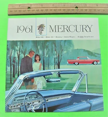 1961 MERCURY 24-pg COLOR CATALOG Brochure MONTEREY Meteor CONVERTIBLE Wagon XLNT • $3.14