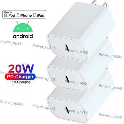 $381.59 • Buy Lot 20W USB Type C Power Adapter Fast Charger Cube Block For IPhone IPad Android