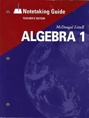 MCDOUGAL LITTELL ALGEBRA 1: NOTETAKING GUIDE TEACHERS *Excellent Condition* • $21.49