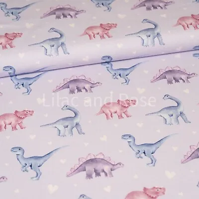 Cotton Jersey Fabric Lilac Dinosaur Fabric Fabric For Children Jersey Fabric • £8.50