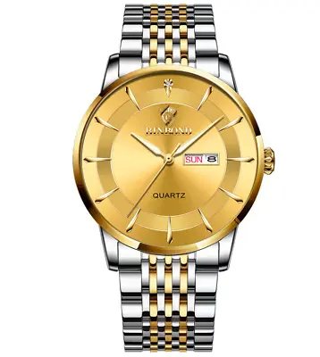 Men's Business Watches Stainless Steel Luxury Watch Wristwatches Date Quartz UK • £12.99