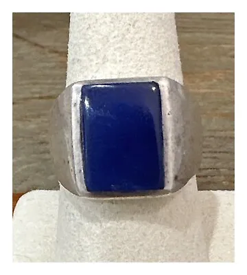 Lapis Lazuli .925 Mens Ring Mexico Vintage Sz 9 & 9G • $51.95