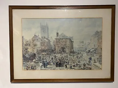 Victorian Market Town Countryside Ludlow Louise Rayner 1832-1924 Framed Mounted • £40