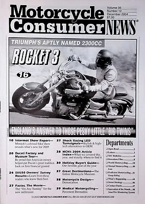 2004 December Motorcycle Consumer News Magazine - Triumph 2300cc Rocket 3  • £5.60