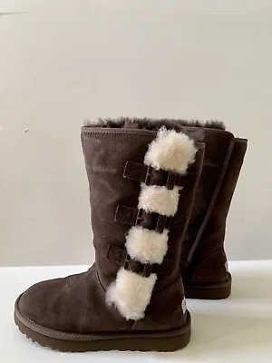 Ugg Classic Tall Klea Buckle Chocolate Water Resistant Boot Usa 7 • $125.75