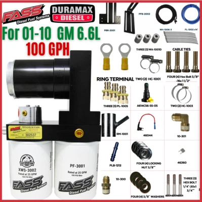 FASS Titanium Series 100GPH Lift Pump System For 2001-2010 Chevy GMC Duramax 6.6L TSC10100G