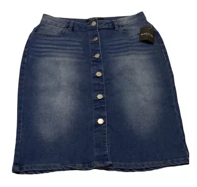 Size 6 Baccini Blue Denim Knee Length Straight Pencil Jean Skirt • $19.84