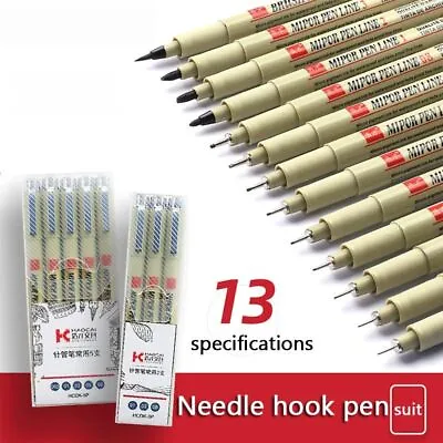 9pcs Set 2023 Manga Markers Needle Pen Art Hand-painted Hook Line Pen Sketch Pen • $9.97