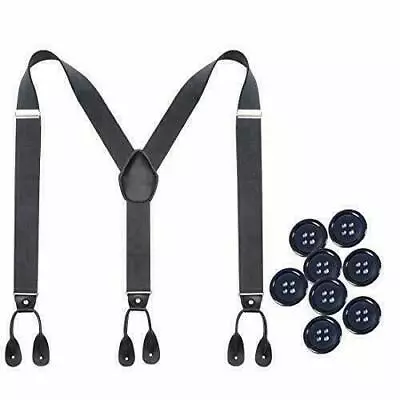 Mens Adjustable Button End Suspenders - Y-Back Elastic Tuxedo Suspenders    • $13.92