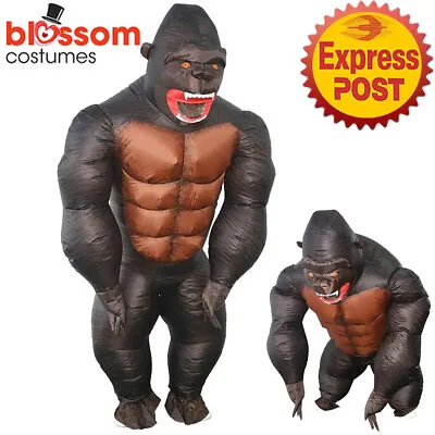 K354 King Kong Gorilla Fan Inflatable Halloween Costume Suit Monkey Ape Animal • $50.99