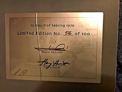 12 Hours Of Sebring 1970 Ltd. Ed. 1/100 Signed By Mario Andretti & Harry Hurst • $129.95