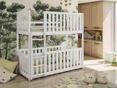 £439 • Buy Brand New Modern Pine Kids Cot Bunk Bed Konrad In White