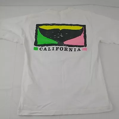 $19 • Buy Vintage Crazy Shirts Hawaii California T-shirt Fluorescent Whale Tail Large