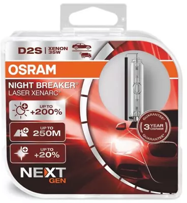 $109.99 • Buy OSRAM Xenarc Night Breaker Laser NextGen D2S +200% Brighter Bulbs (Twin Pack)