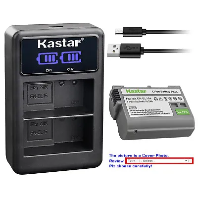 Kastar Battery LCD Dual Charger For Nikon EN-EL15 EN-EL15a & Nikon D7000 Camera • $9.99