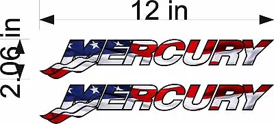 Mercury Marine Decals USA / PAIR Logos / 12  Vinyl Vehicle Watercraft Graphic • $7.99