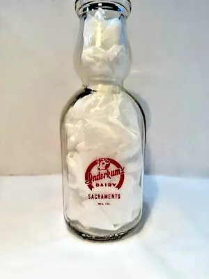 Vintage Inderkum's Dairy - Quart Milk Bottle - Sacramento California • $8