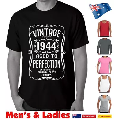 80th Birthday 1944 Gift Present Vintage Aged To Perfection T Shirt Funny Tshirts • $24.95