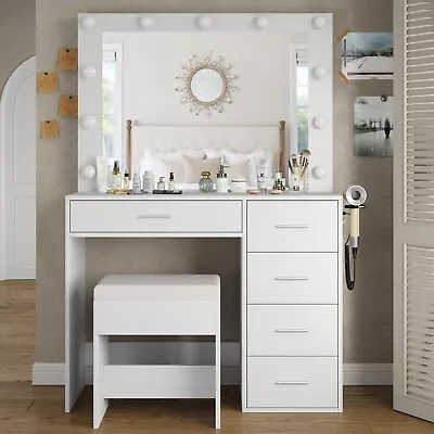 Vanity Set Vanity Desk & Power OutlMakeup Vanity With Mirror And 11 LED Lights • $189.99