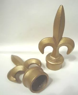 £7.49 • Buy 28mm FLEUR DE LYS CURTAIN POLE FINIALS CURTAIN POLE END METAL GOLD EFFECT NEW
