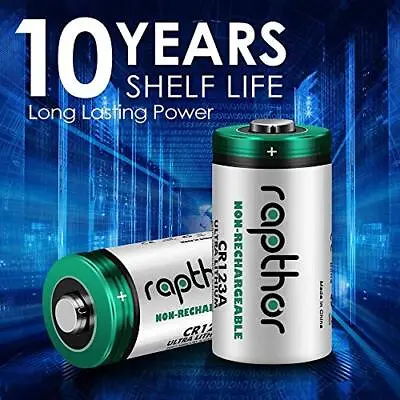 Rapthor Lithium Battery CR123A 3V - 16 Lithium Metal Batteries • £24.99