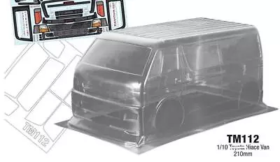 TM112 1/10 Rctoyotaa Hiace Van 210mm Wheelbase Mini Clear Body Model Car Shell • $35.98