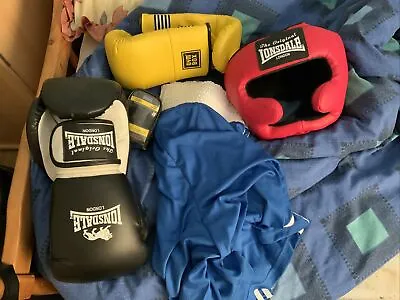 Boxing Gloves Shorts Wraps And Headgear Hardly Used • £50