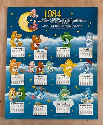 CARE BEARS 1984 Wall Calendar American Greetings Corp Video Store VHS Poster • $26