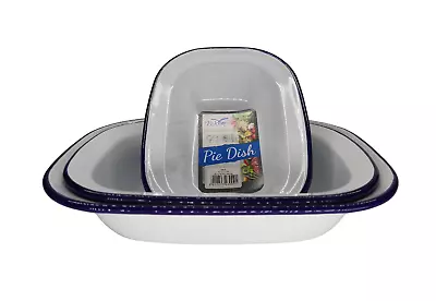 Falcon Enamel Oblong Pie Dishes - Set Of 3 - 16cm 20cm 22cm • £16.99