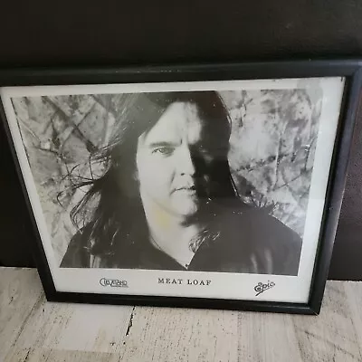 Framed Picture Of Meat Loaf Logos At Bottom Epic Cleveland Records. 10x8 • $15.95