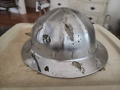 Vtg Apex Aluminum Safety Helmet Hard Hat Full Brim W/ Liner *Read Description* • $29.99