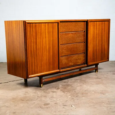 Mid Century Modern Credenza Dresser Brown Saltman Mahogany John Keal 20 Drawers • $1798.98