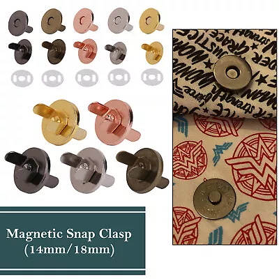 14/18mm Magnetic Snap Clasp Closure Buttons Fasteners For Leather Craft Handbags • £10.89