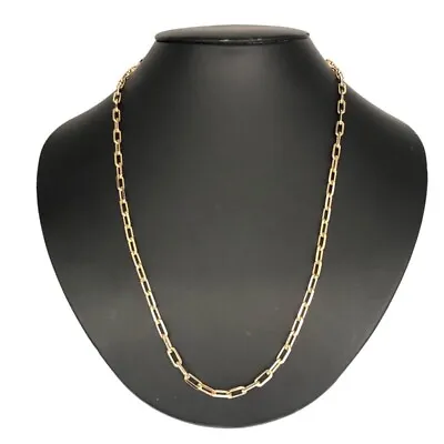 Auth Cartier Santos De Cartier Necklace 18k Yellow Gold Chain:56cm Wt:25.4g F/s • $5606.28