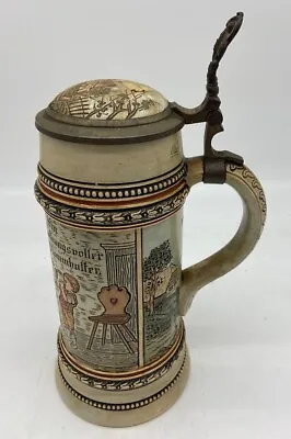 Merkelbach And Wick Character Lidded Beer Stein Germany  Late 1800s- Early 1900s • $300